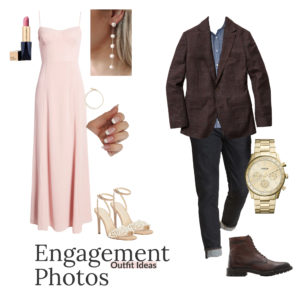 engagement photos outfit ideas blush and brown classy couple